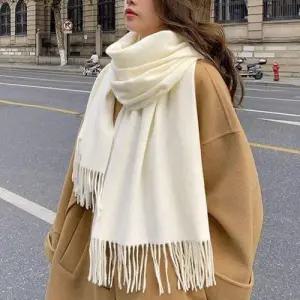 여성 겨울 캐시미어 숄 넥워머 목도리 크림색 WFGDSN6