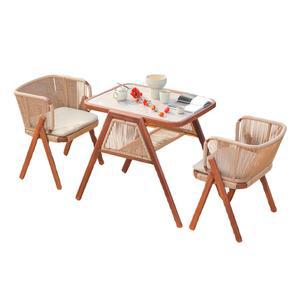 2인야외테이블 공간활용테이블 등나무 우드톤 테이블 감성