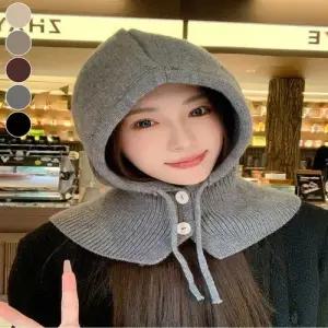 겨울 넥워머 바라클라바 후드 페이크후드 니트 여성 WFGCZCX