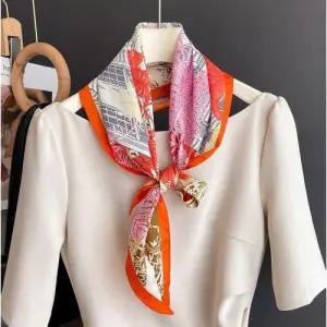 플랜트 숄 여성 고급스러운 패턴 새틴 쁘띠 스카프 WFGCMHR
