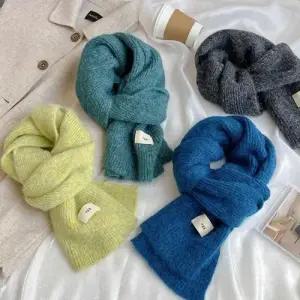 울 니트 머플러 겨울 따뜻한 베이직 여성 남성 목도리 WFGBLNM