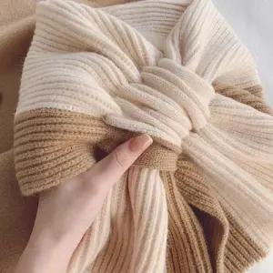 투톤 배색 쁘띠 고리 목도리 크로스 숏 패션 머플러 WFGBLO0