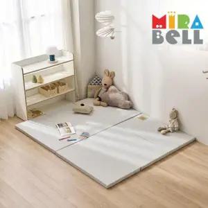 [미라벨] 실리케어 아기유아 층간소음 놀이방 3단 항균형 폴더매트 85x138 그레이