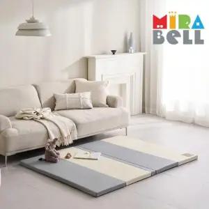 [미라벨] 카라 실리케어 유아 층간소음 놀이방5단 노틈새 항균형 폴더매트 120X160 베이지그레이