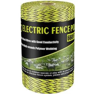 BESTEEL 업그레이드된 전기 울타리 폴리 와이어 660피트 200미터 직경 1/8인치 휴대용 신뢰할 수 있는