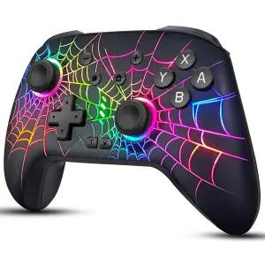 닌텐도 스위치/OLED/라이트용 RJAD 스위치 컨트롤러 10가지 색상 조명이 있는 무선 프로 진동이 1000mAh