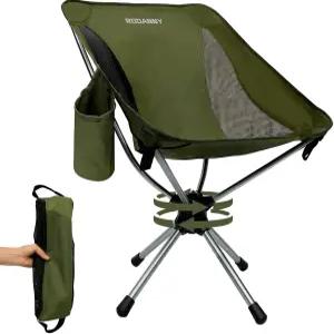 로다니 캠핑 의자 360° 회전 접이식 여행용 하이킹용 휴대용 야외 낚시 잔디 피크닉 헌팅 305파운드 경량