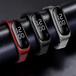 LED 스포츠 등산 남자 여자 공용 메탈 방수 손목시계 메탈시계 LED시계