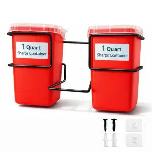 듀얼 1쿼터 샤프 컨테이너용 벽걸이 홀더 8702/8702T/8721 스태커블 폐기 컨테이너 클리닉 병원 실험실 및