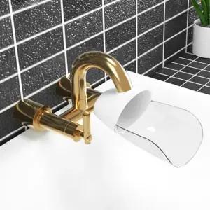 2구 만능 수도꼭지 커버 투명 헬퍼 세면 보조 연장탭