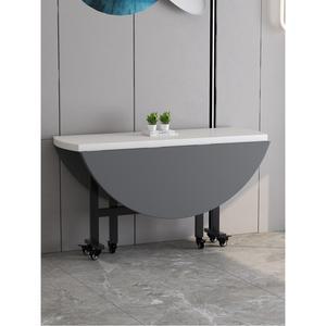 원형 테이블 접이식 탁자 1m 그레이 모란디 야외 단색 이동식 바퀴 식당