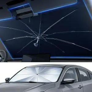 [2026년 업그레이드] AKEsepe 윈드실드 선쉐이드 우산 자외선 및 태양열 차단 자동차 내부 보호 접이식