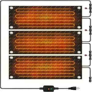 눈 녹이는 통로 매트 3개 10인치 X 30인치 및 얼음 미끄럼 방지 고무 온열 문 안뜰 복도 실외 계단 경사로