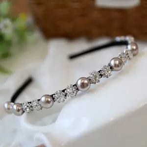 보석 머리띠 흑진주 백진주 로맨틱 헤어 지르코니아