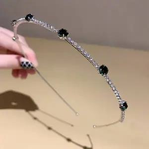 ( )심플 그린 사파이어 모던 큐빅 지르코니아 머리띠 헤어밴드