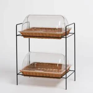 돔커버 바스켓 2단스탠드 쿠키 베이커리 빵 진열대