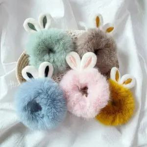 ( )곱창 머리끈 두꺼운 헤어끈 슈슈 예쁜 밴드 머리 5개 골프 대용량 고무줄 여자 토끼