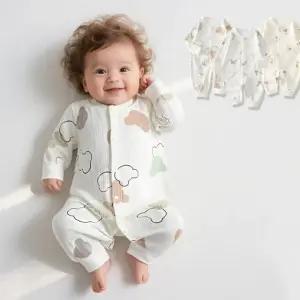 몽글패턴 자가드 순면 긴팔 우주복 206004