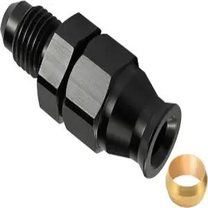 이블 에너지 6AN 남성에서 3/8인치 하드라인 압축 피팅 어댑터 알루미늄 블랙