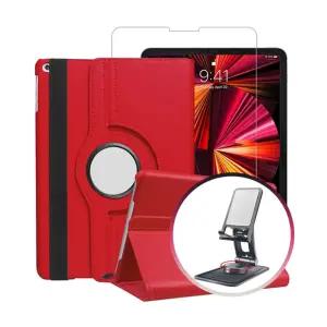 아이패드 에어 5세대 호환 회전 케이스+필름+360도 거치대거치 태블릿보호 스탠딩 커버 가죽 각도조절 용품