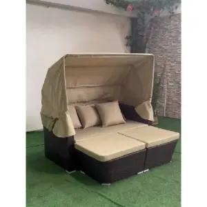 라탄 테라스 야외 썬베드 소파 사각 풀빌라 방수 정원