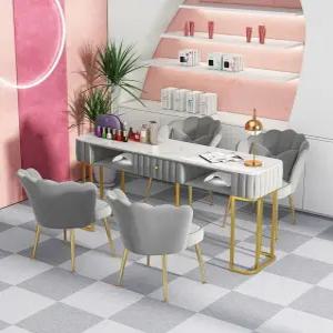 대리석 럭셔리 벨벳 네일샵 네일테이블 가구 시술대 책상