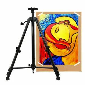 접고펴기 간편한 3단 휴대용 이젤 전시 고급형 받침대원목 캔버스삼각대 우드 용이젤 미술대회 캠버스 전시