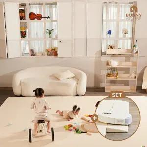 [바니하우스] 이지클린 2단 항균 빅매트 240X140X4cm+슬라이드매트 140