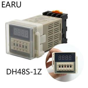 DH48S-1Z 디지털 LED 프로그래머블 타이머 시간 릴레이 스위치 0.01S-99H99M DIN 레일 AC110V 220V DC 12V