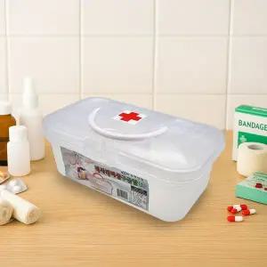 직사각 비상구급함 소형 휴대용 칸막이 구급상자 응급용품 정리