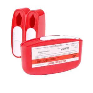 소형 여행용 샤프 폐기 용기 - 인슐린 바늘 펜 랜싯 스트립용 80ml 안전 3팩 제거 포트 내장 작은 파우치에