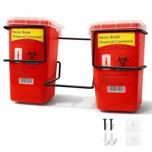 듀얼 1쿼터 샤프 컨테이너용 벽걸이 홀더 8702/8702T/8721 스태커블 폐기 컨테이너 클리닉 병원 실험실 및