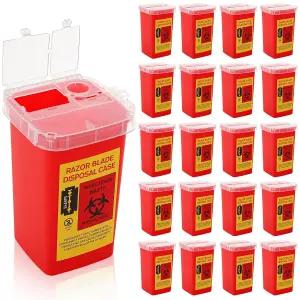 ZOOFOX 20팩 샤프 폐기 용기 가정용 1쿼트 플립 탑 박스 여행용 전문 휴대용 바늘 및 주사기