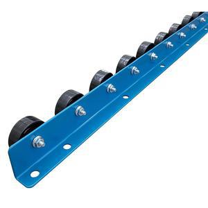 팔레트 및 상자의 원활한 흐름을 위한 5피트 길이의 플라스틱 스케이트 휠이 장착된 컨베이어 레일 - 궁극적으로 고강도