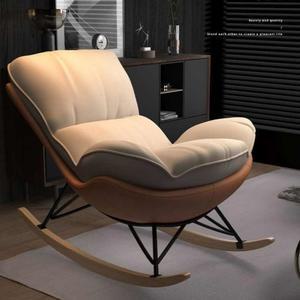 안락 암체어 의자 편한 월넛 다크 가죽 1인 흔들의자 침대 수유 회전 등받이