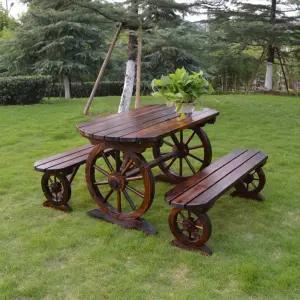 야외 세트 정원 테이블 편의점테라스 일체형 원목