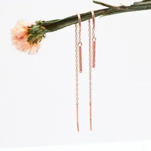 14k 스틱바 U자형 드롭 귀걸이 OPNIE0004-1