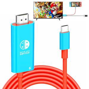 닌텐도 스위치 /OLED용 휴대용 도크 4K TV 어댑터, 2 in 1 USB C to HDMI 케이블, PD 100W 충전 포트 포함