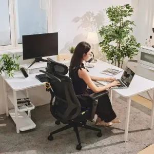 제닉스 ㄱ자 코너 책상 업무용 ARENA L데스크 프로 2인용