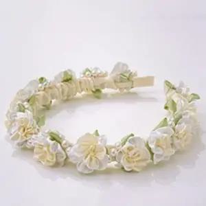 진주 장식 꽃 웨딩 머리띠 플라워 헤어 밴드 액세서리