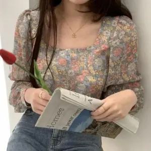 꽃무늬 블라우스 플라워 여성 벌룬 쉬폰