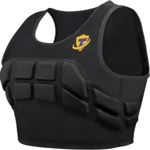 TUOY 여성 패딩 압축 조끼 여성용 임팩트 스포츠 가라테 축구 농구용 가슴 갈비뼈 보호