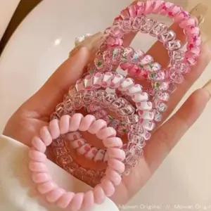 헤어 6개 세트 컬러 끈 스프링 머리 전화선