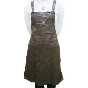 포켓 가죽앞치마 갈색