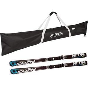 스티 스키백 스노보드백 1680D 방수 및 내마모성 폴리에스터 길이 조절 가능한 스키 슬리브 더블 부츠백 여행 가방 유니 보관용 최대 180cm, 검은색