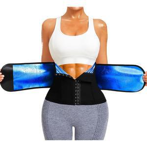 LMCOB 2겹 조절 가능한 사우나 허리 벨리 바디 랩 벨트 여성용 셰이퍼 수트 트리머 트레이너 코르셋 지퍼