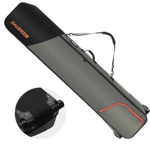 바퀴 달린 다우스루브 스노보드백, 에어 트래블용 풀 패딩 스키백 1680D 방수 원단, 비행용 롤링 스키 트래블백, 내구성, 스키, 부츠, 헬멧용 대용량