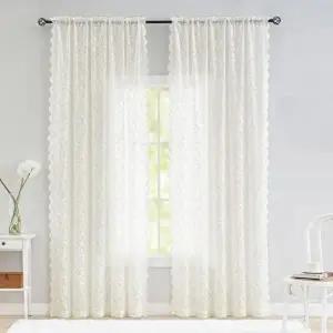 [하프클럽/셀러허브]햇살감성 화이트 레이스 커튼 긴 차르르 가리개 260cm