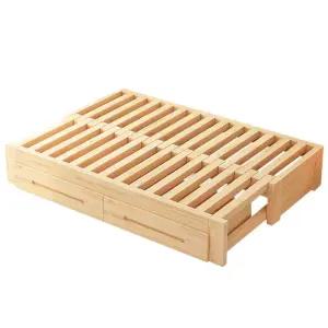 실내평상 원목 나무 접이식 길이 수납 프레임 소파 의자