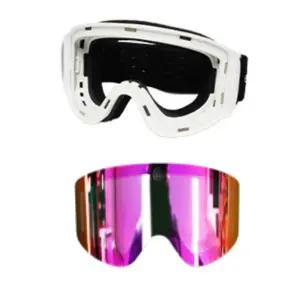 이치언리븐 성인 스키 화이트 고글 야간 렌즈 핑크 BNA